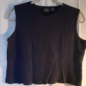 Navy knit sleeveless shirt